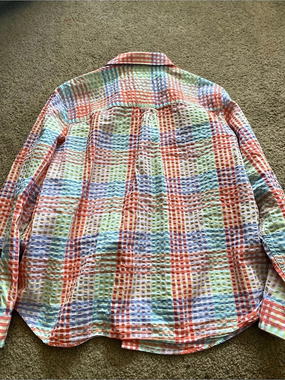 L.L.Bean Plaid Cotton Button Down XL PET Like New - Picture 2 of 10